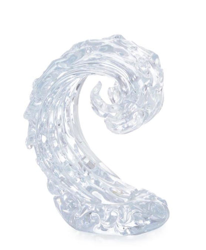 Iridescent wave sculpture. Luxury table decor. Glass table accessory. 